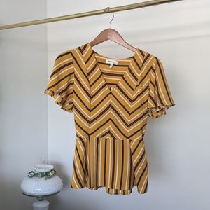 Peplum short sleeved blouse